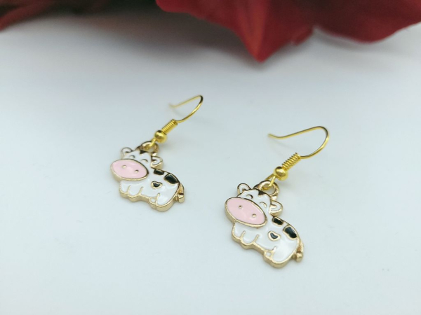 Kuh Ohrringe goldfarben